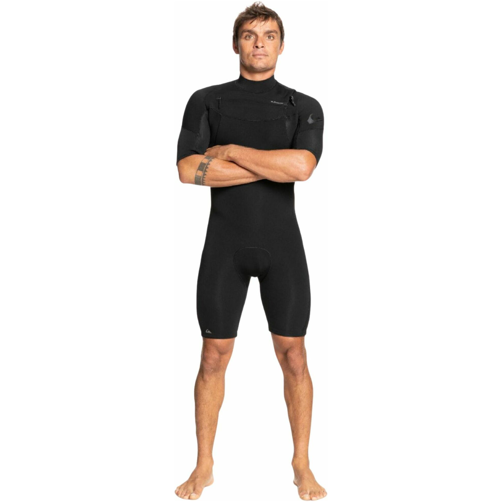 2026 Quiksilver Mens Everyday Sessions 2mm Chest Zip Shorty Wetsuit EQYW503036 - Black